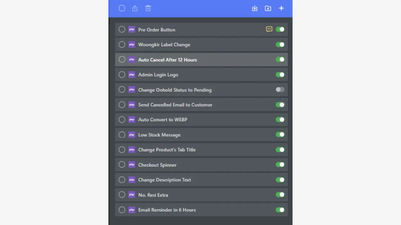 Aibaya woocommerce custom functions ori