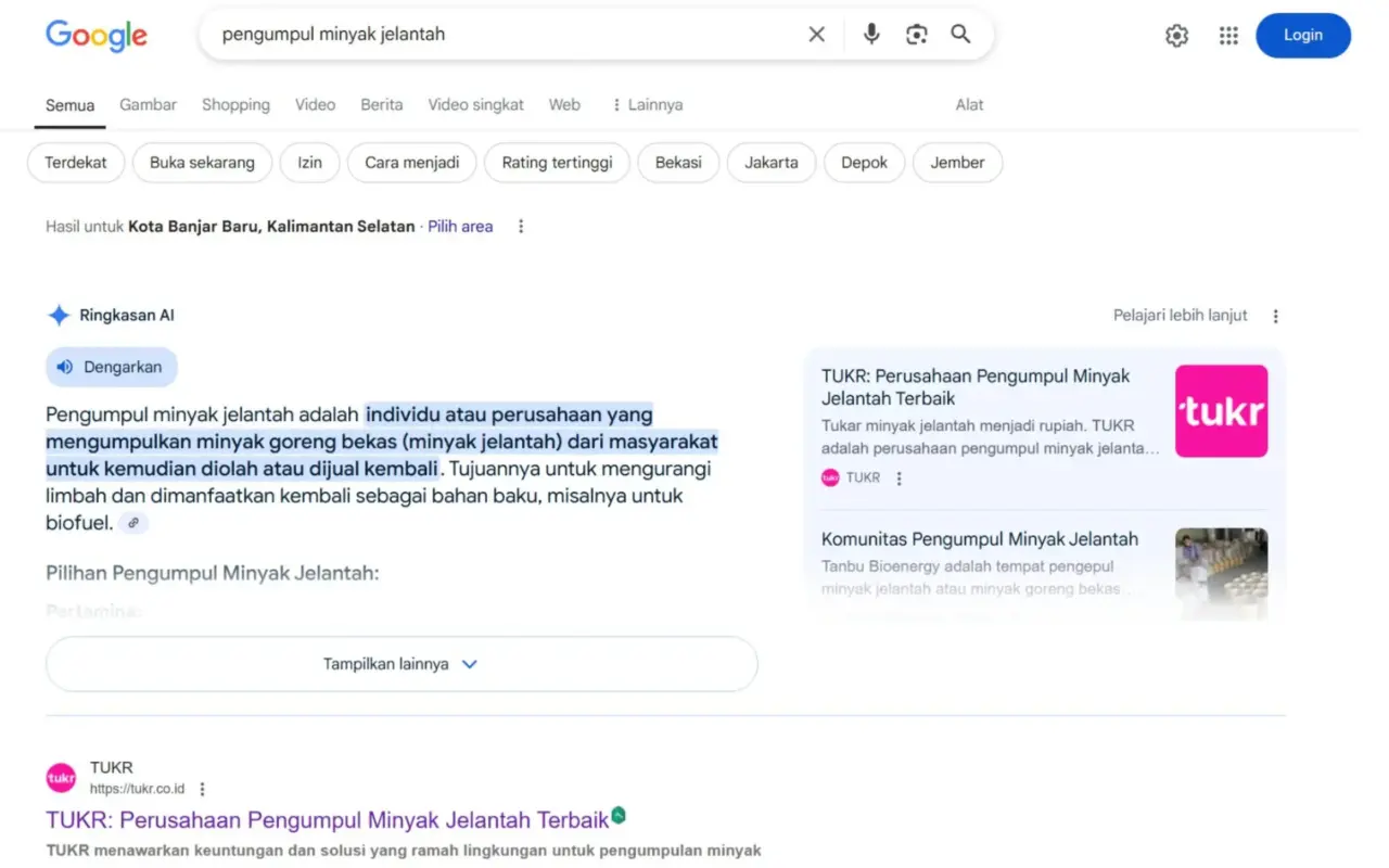 Tukr serp and ai overview result.webp